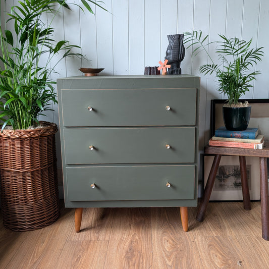 Small Painted Mid Century Chest of Drawers