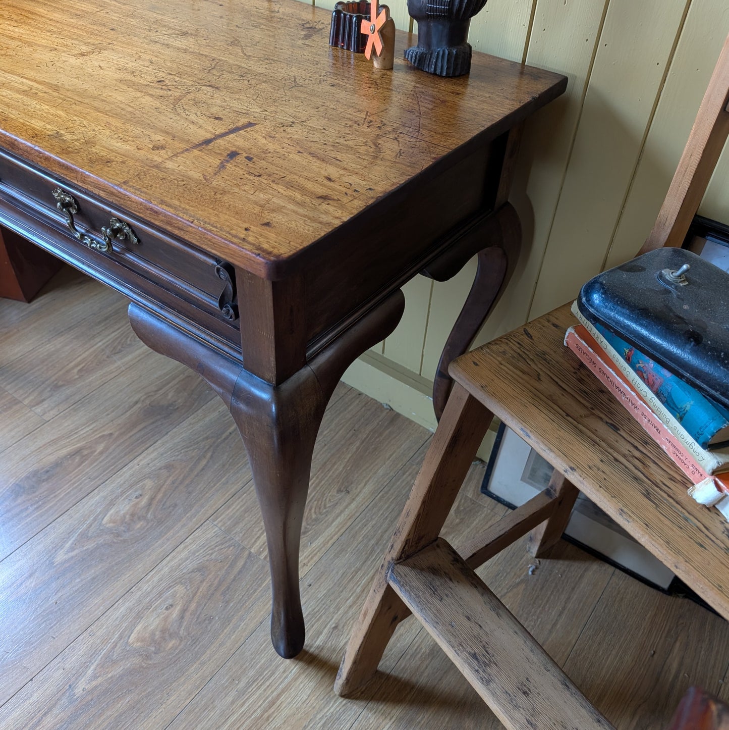 Antique Queen Anne Style Writing Desk with Cabriole Legs