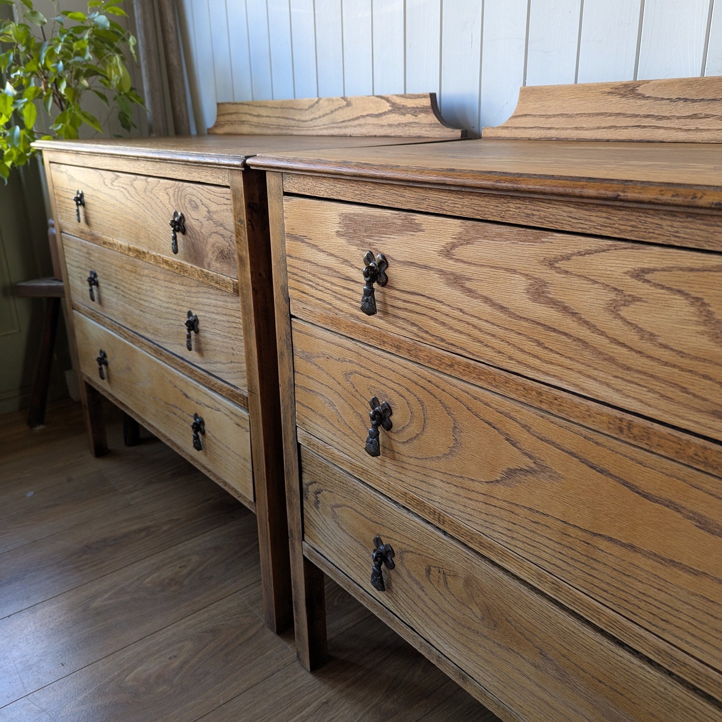 Pair of Vintage Oak Chest of Drawers