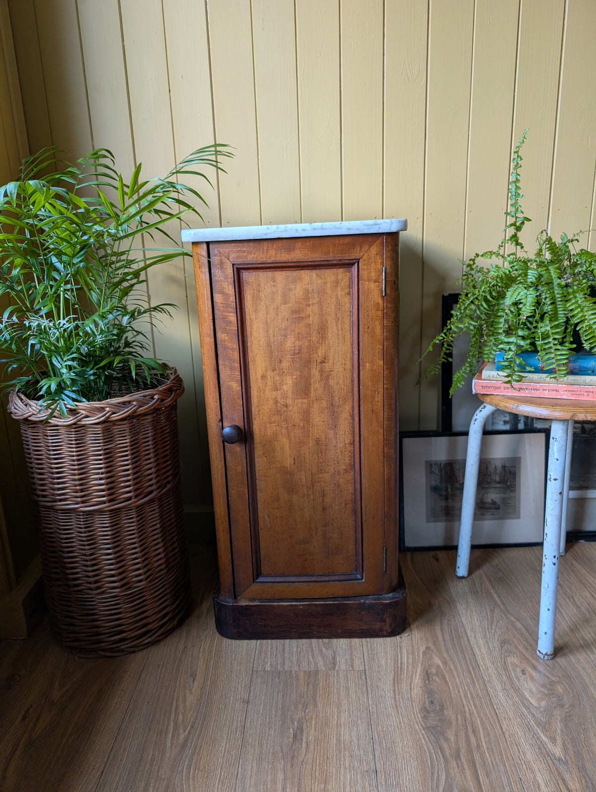 Antique Marble Top Pot Cupboard