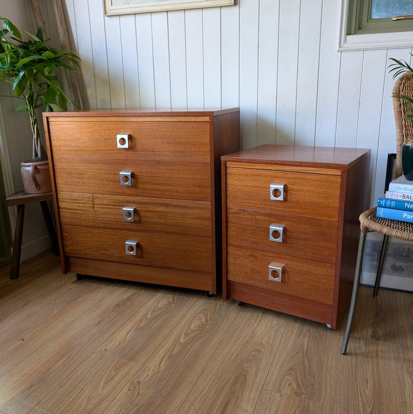 Small Mid Century Chest of Drawers and Bedside