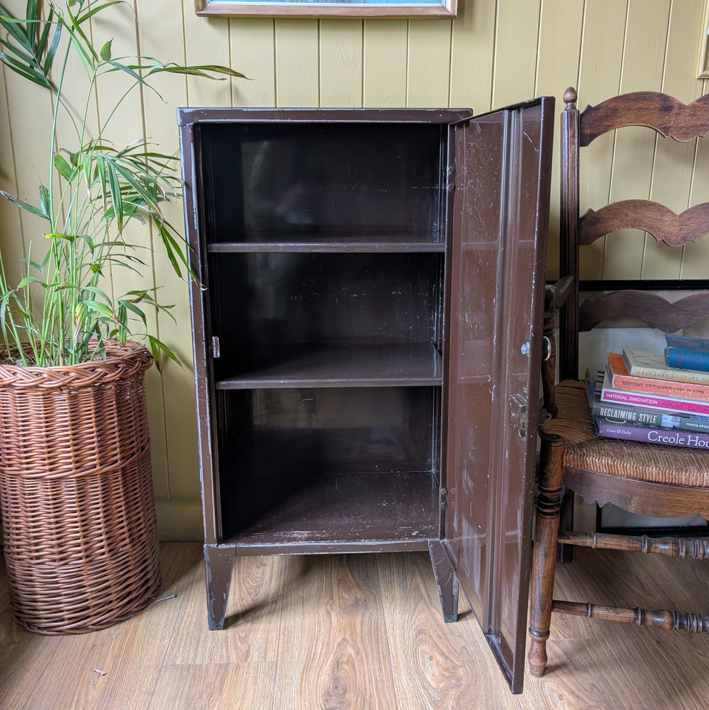 Small Vintage Industrial Steel Cabinet