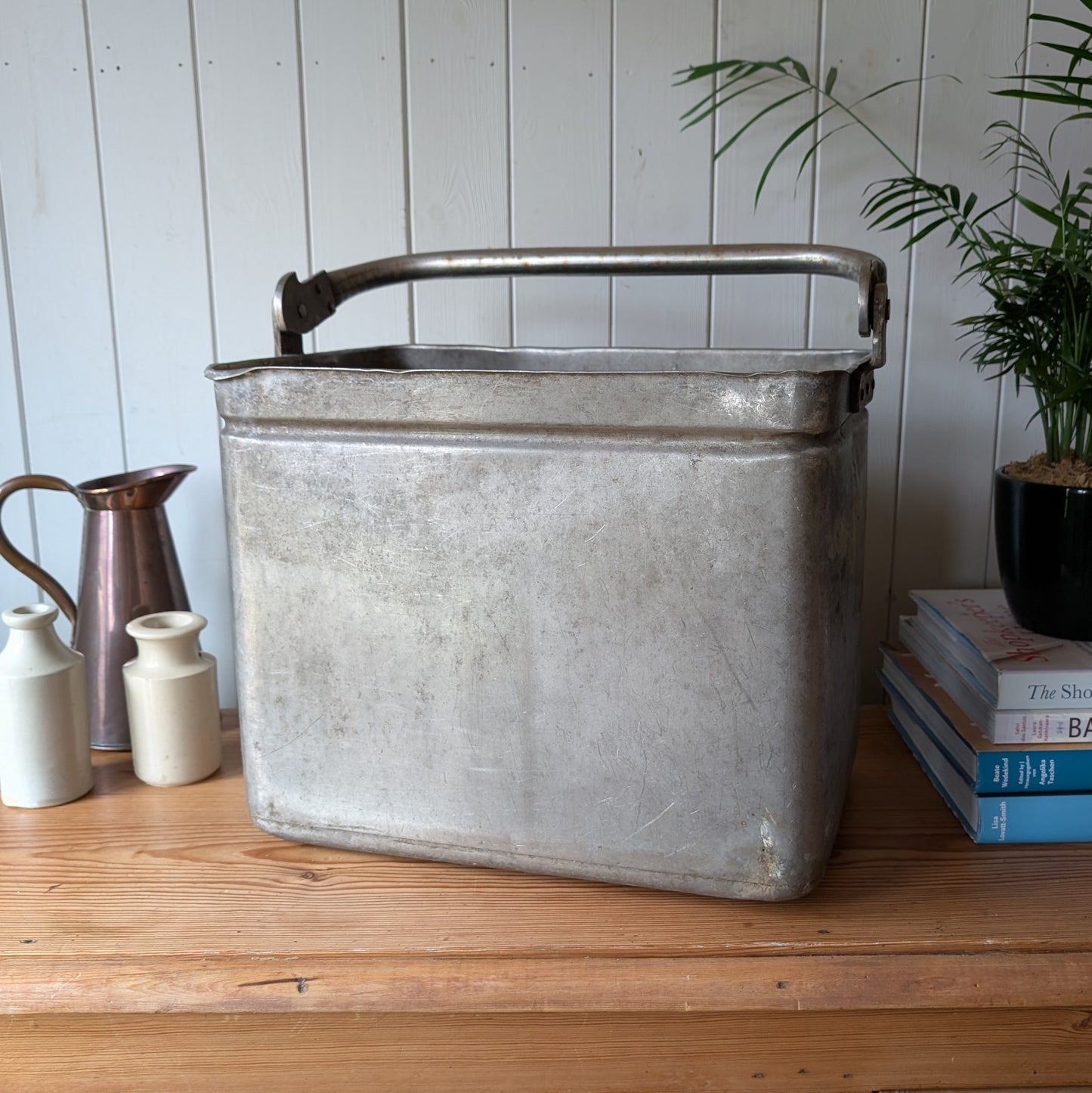 Vintage Galvanised Steel Military Bucket