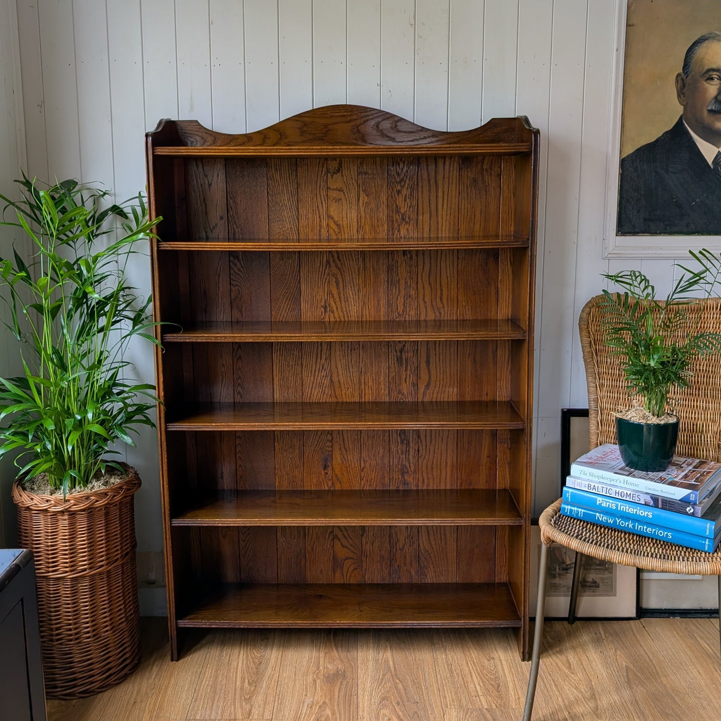 Tall Antique Oak Bookcase