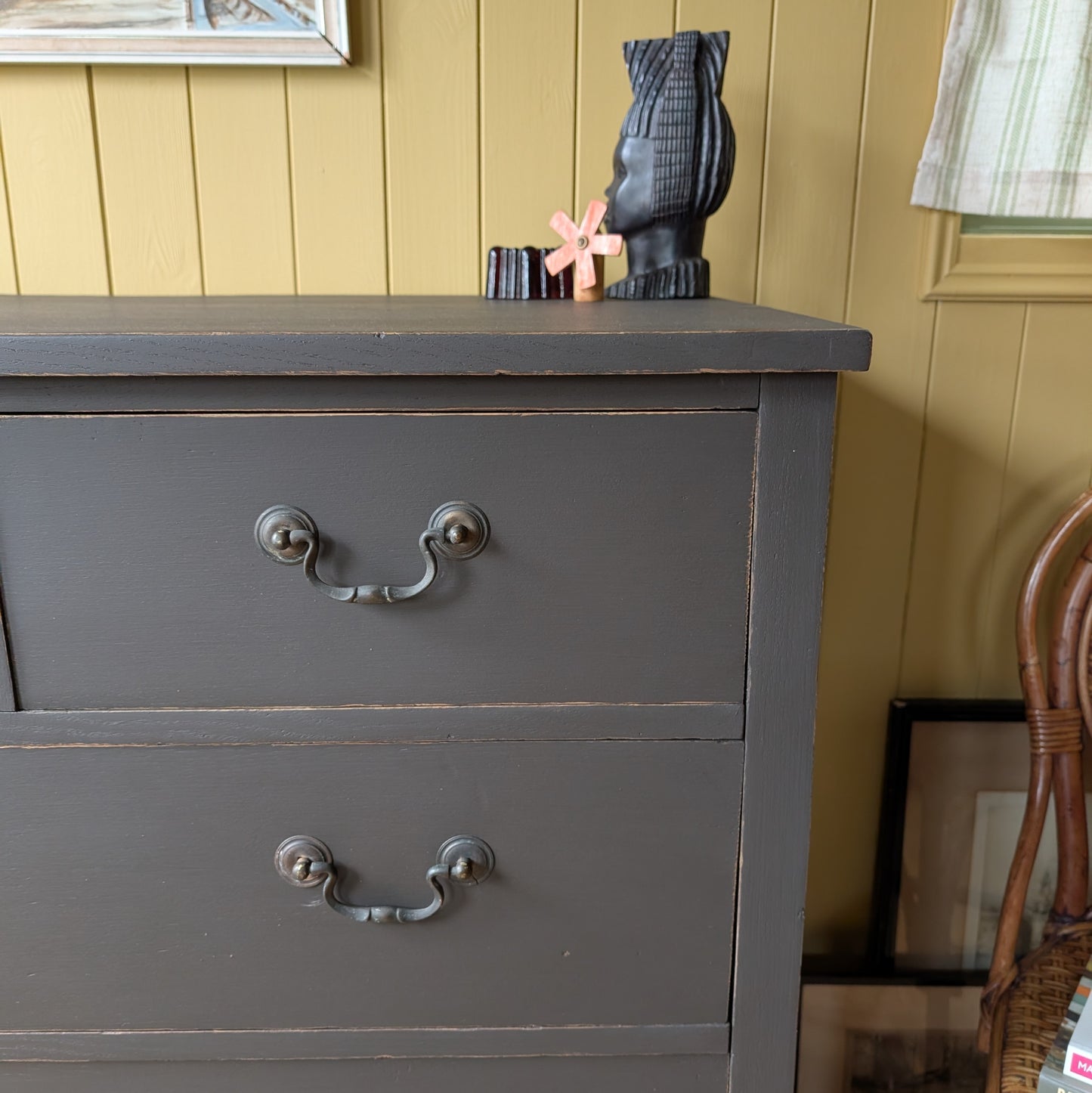 Painted Antique Chest of Drawers.