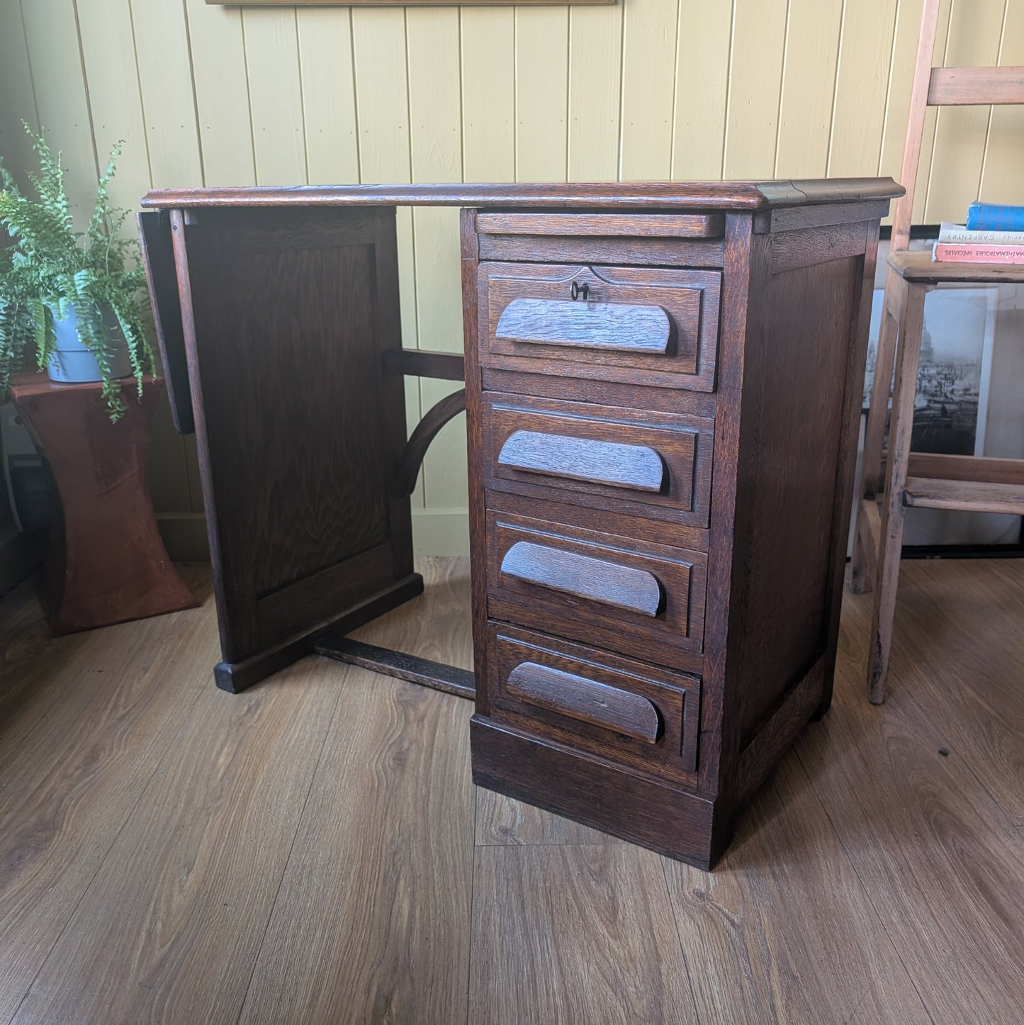 Antique Oak Students Desk