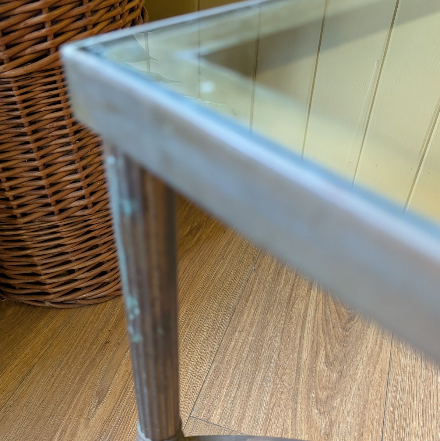 Mid-Century Style Solid Brass and Glass Coffee Table