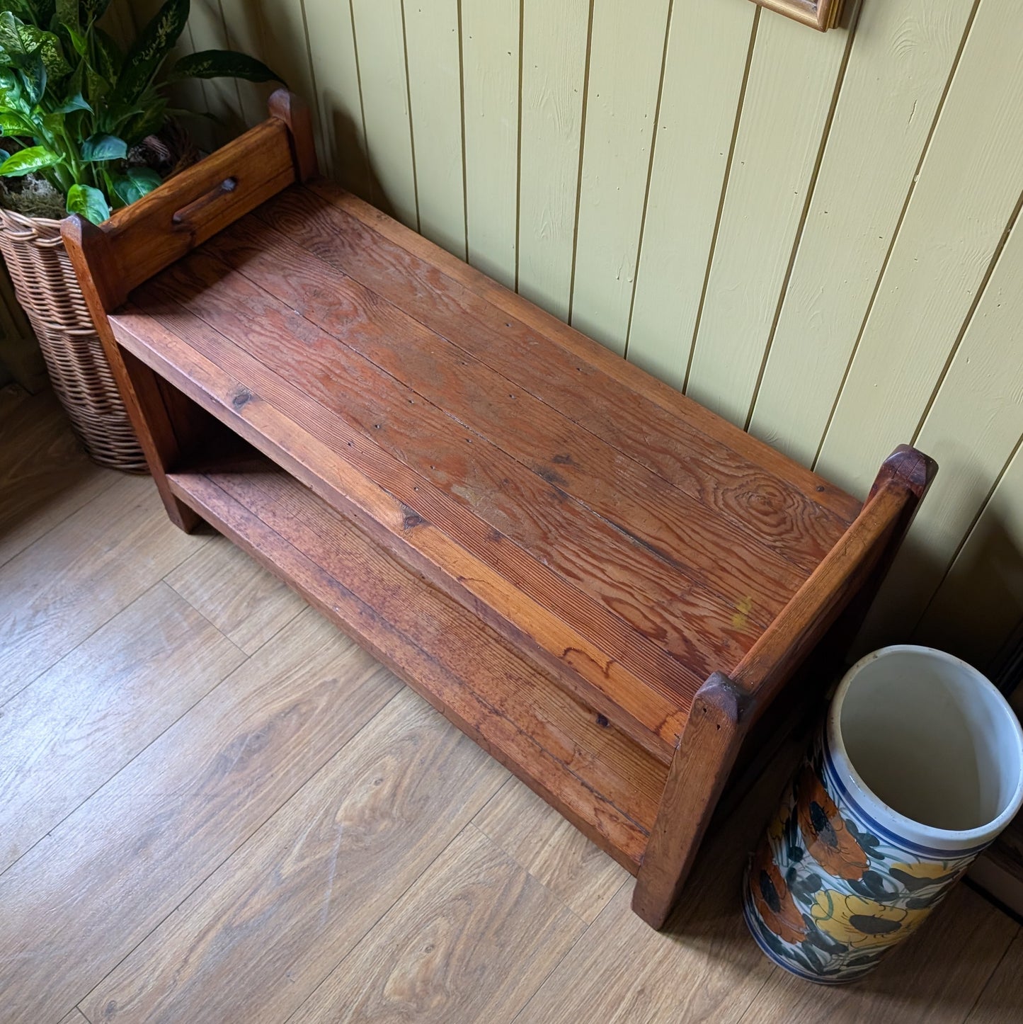 Antique Bench Seat with Shelf