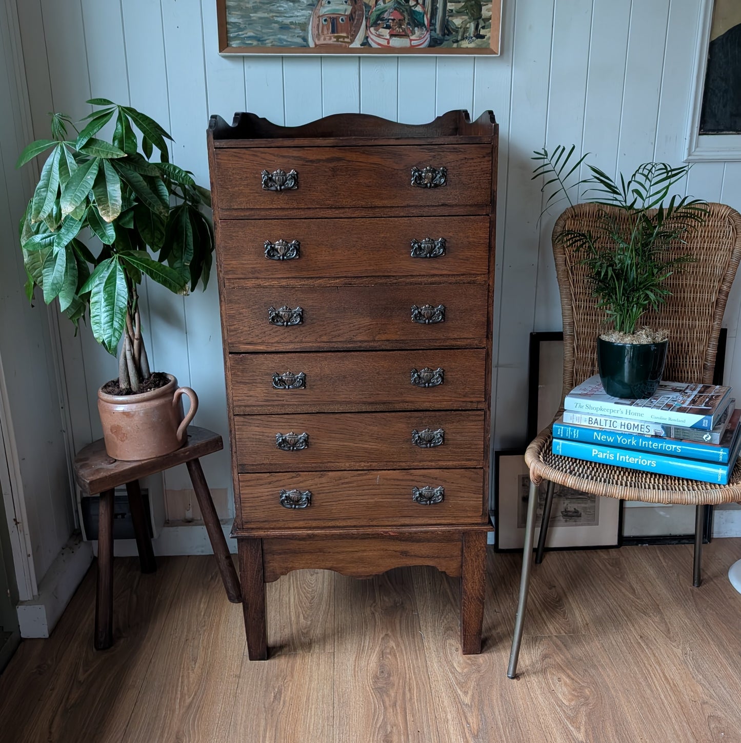 Small Antique Oak Chest of Drawers