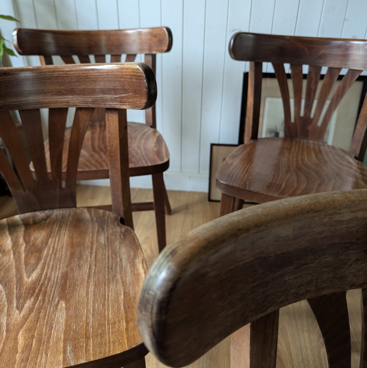 Six Vintage Belgian Bistro Chairs