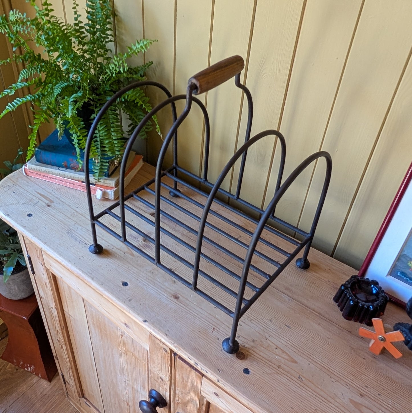 Antique Wrought Iron Magazine Rack