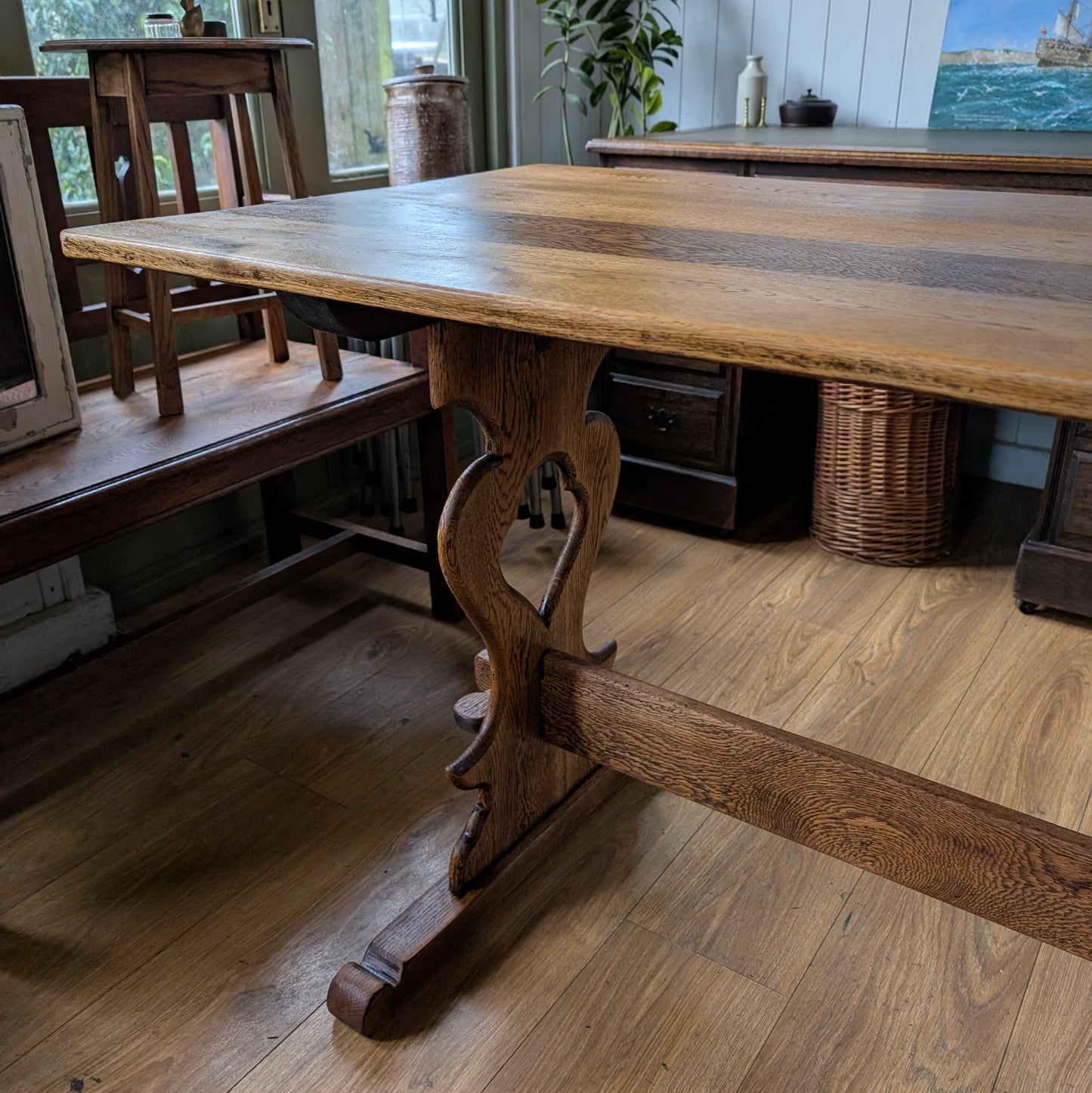 Antique Oak Refectory Table