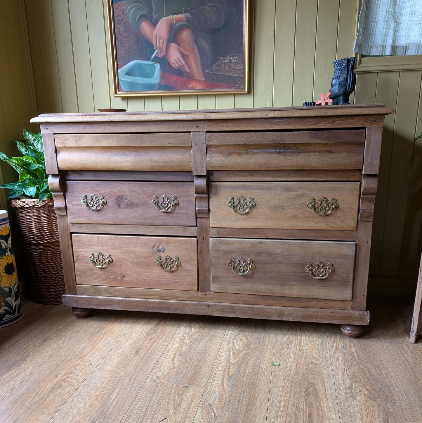 Rustic Antique Bank of Drawers