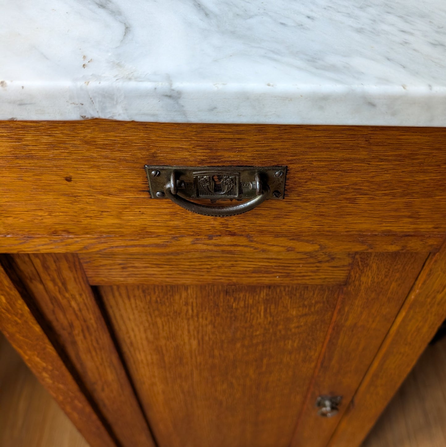 French Marble Top Pot Cupboard