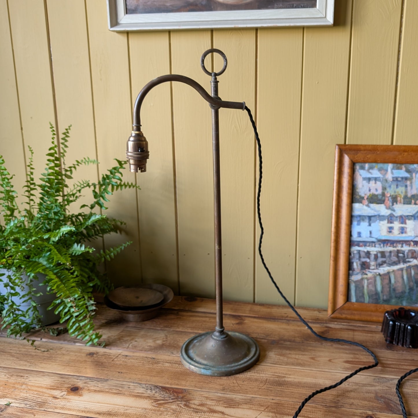 Antique French Rise and Fall Task Lamp