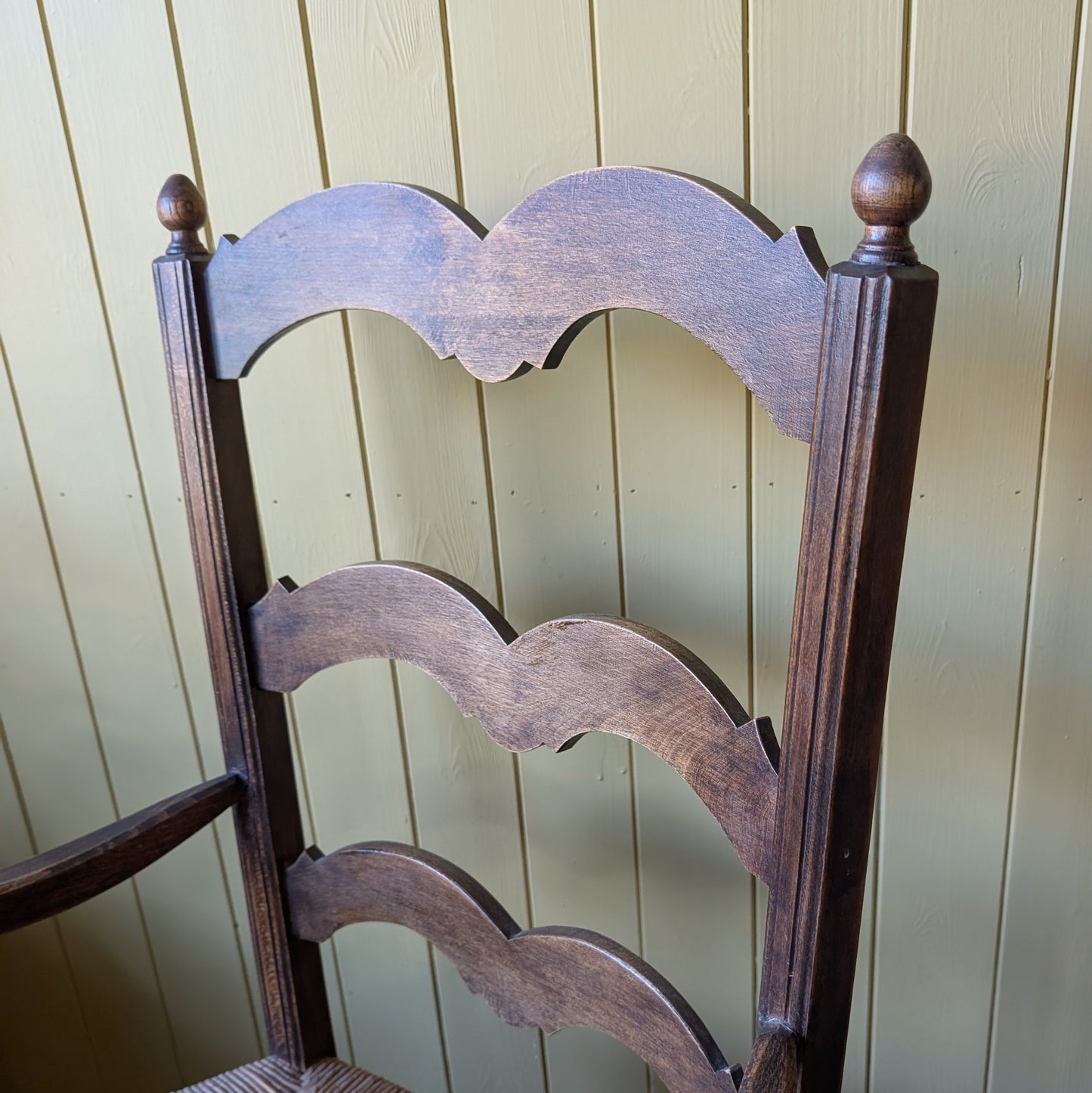 Antique French County Ladder-Back Armchair