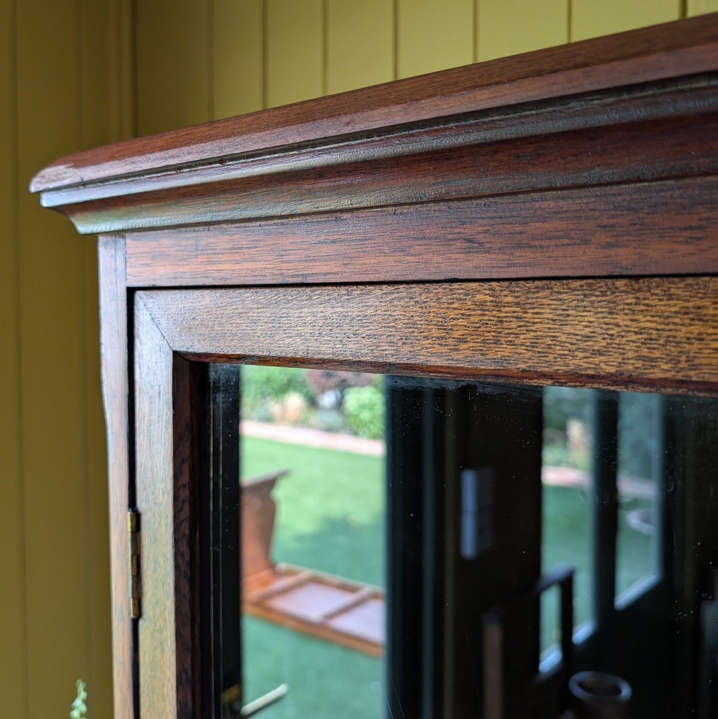 Antique Oak Glazed Countertop Cupboard.