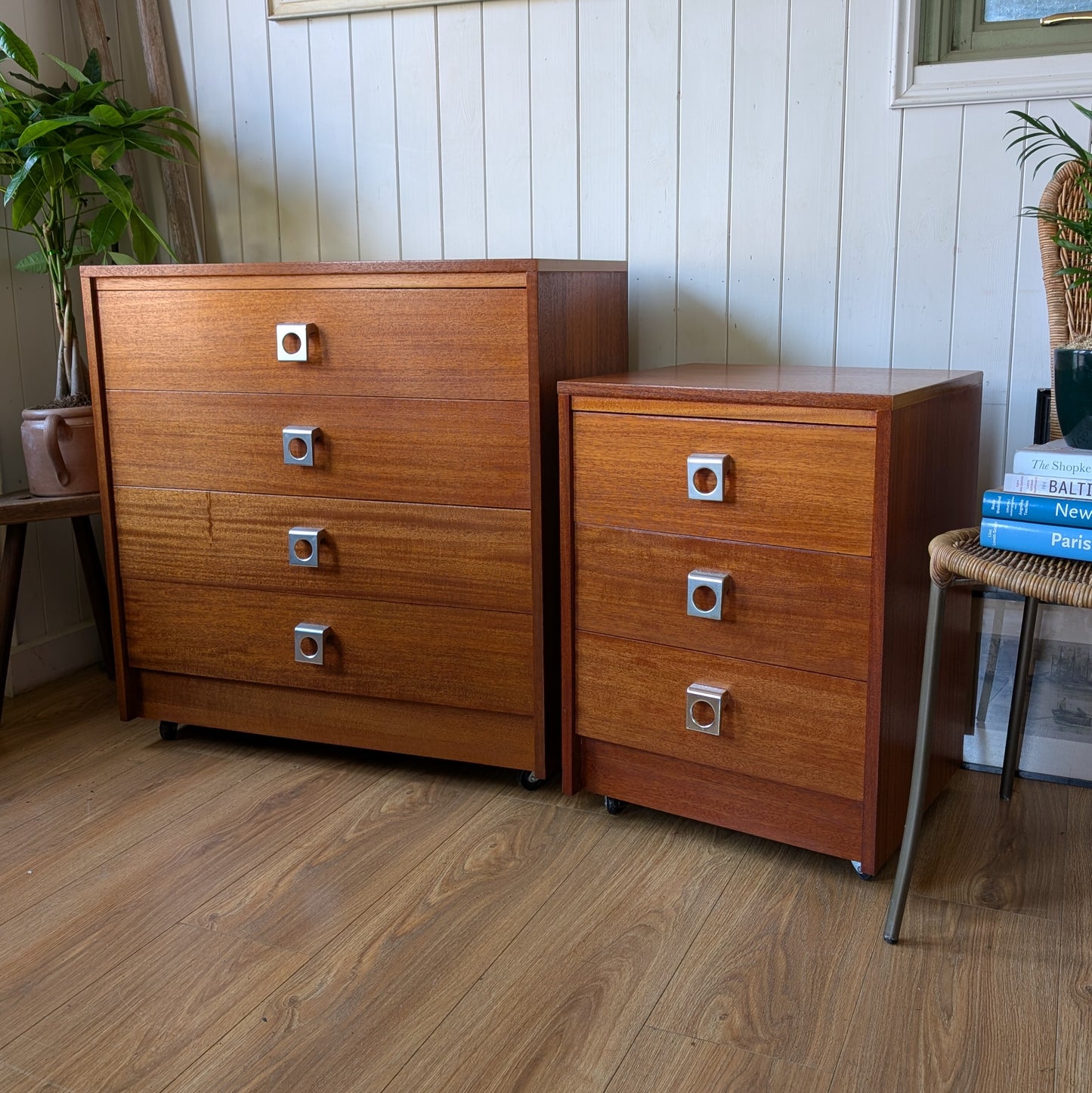 Small Mid Century Chest of Drawers and Bedside