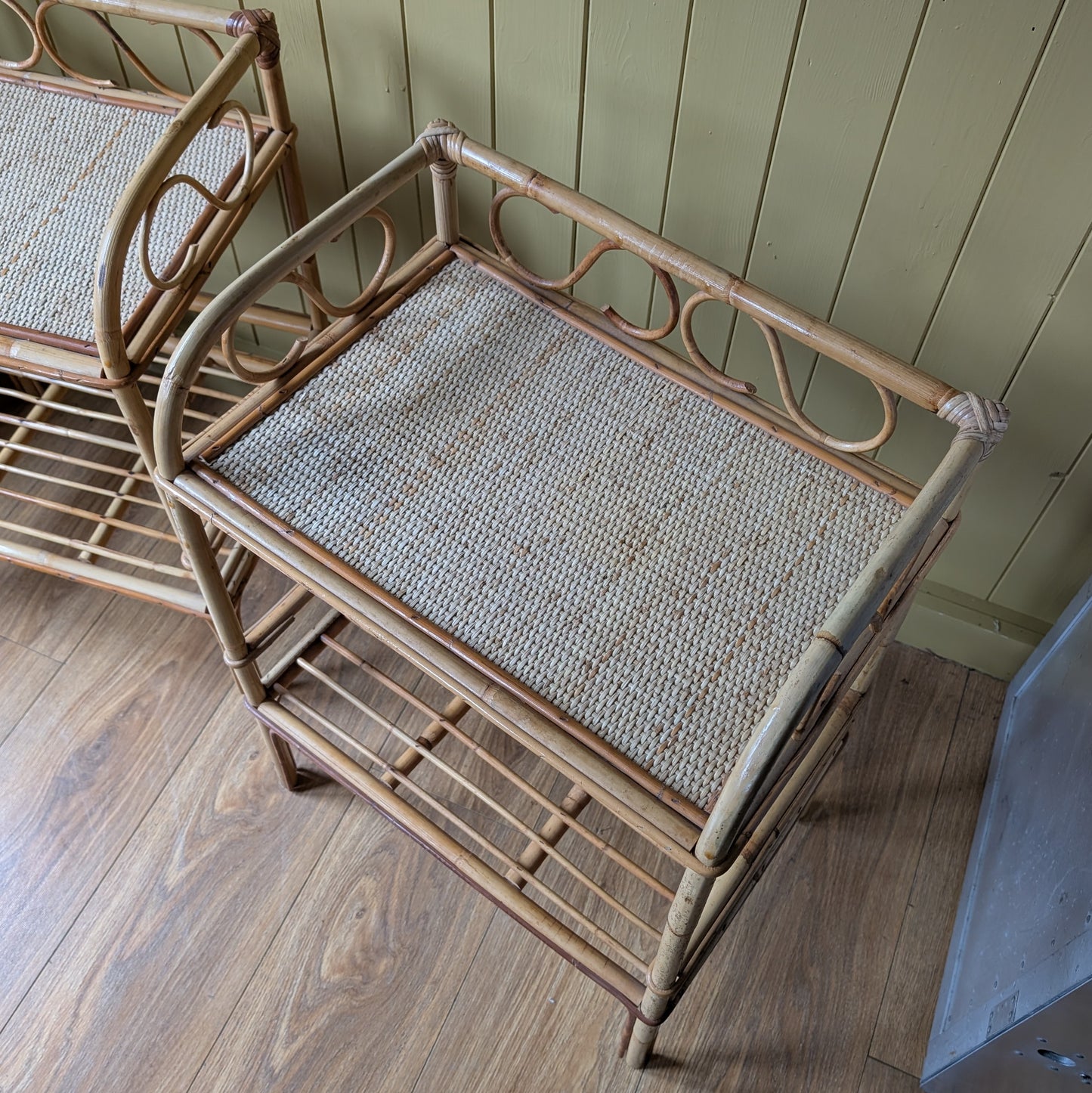 Pair of Mid Century Bamboo Side Tables