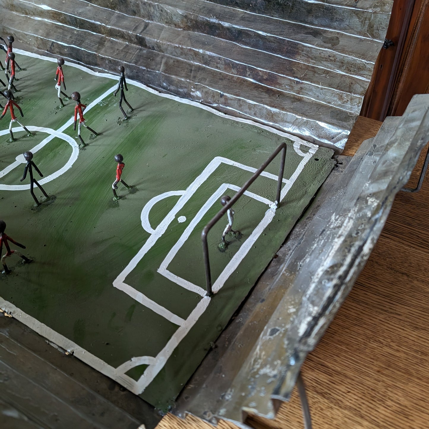 Rustic Metal Football Stadium Art