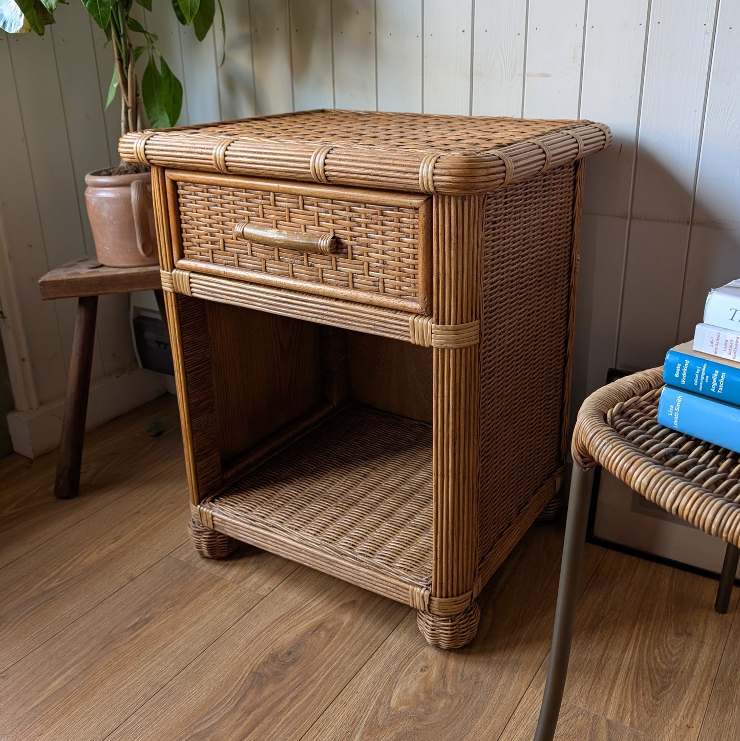 Vintage Wicker Side Table