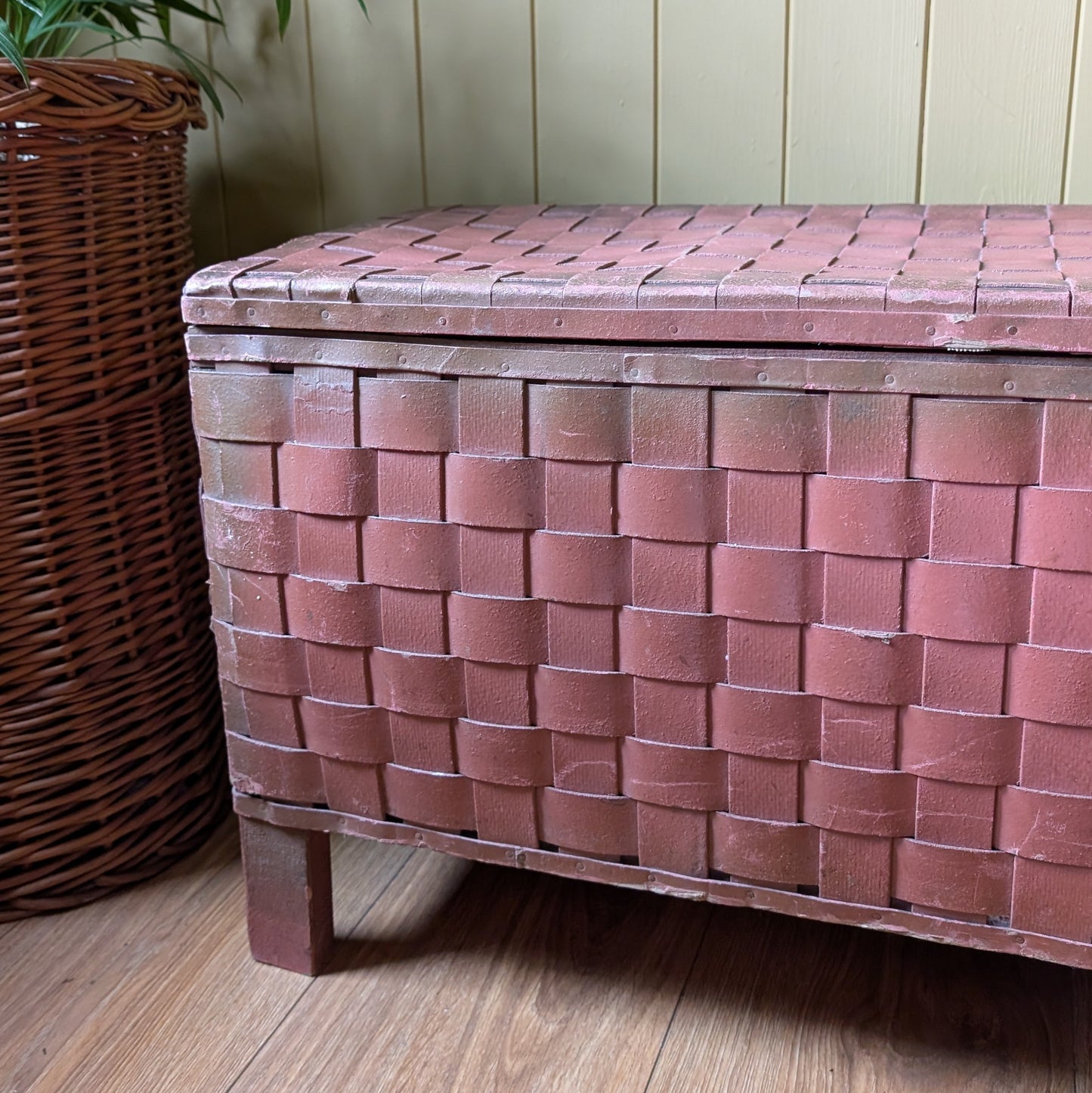 Small Vintage Woven Blanket Box