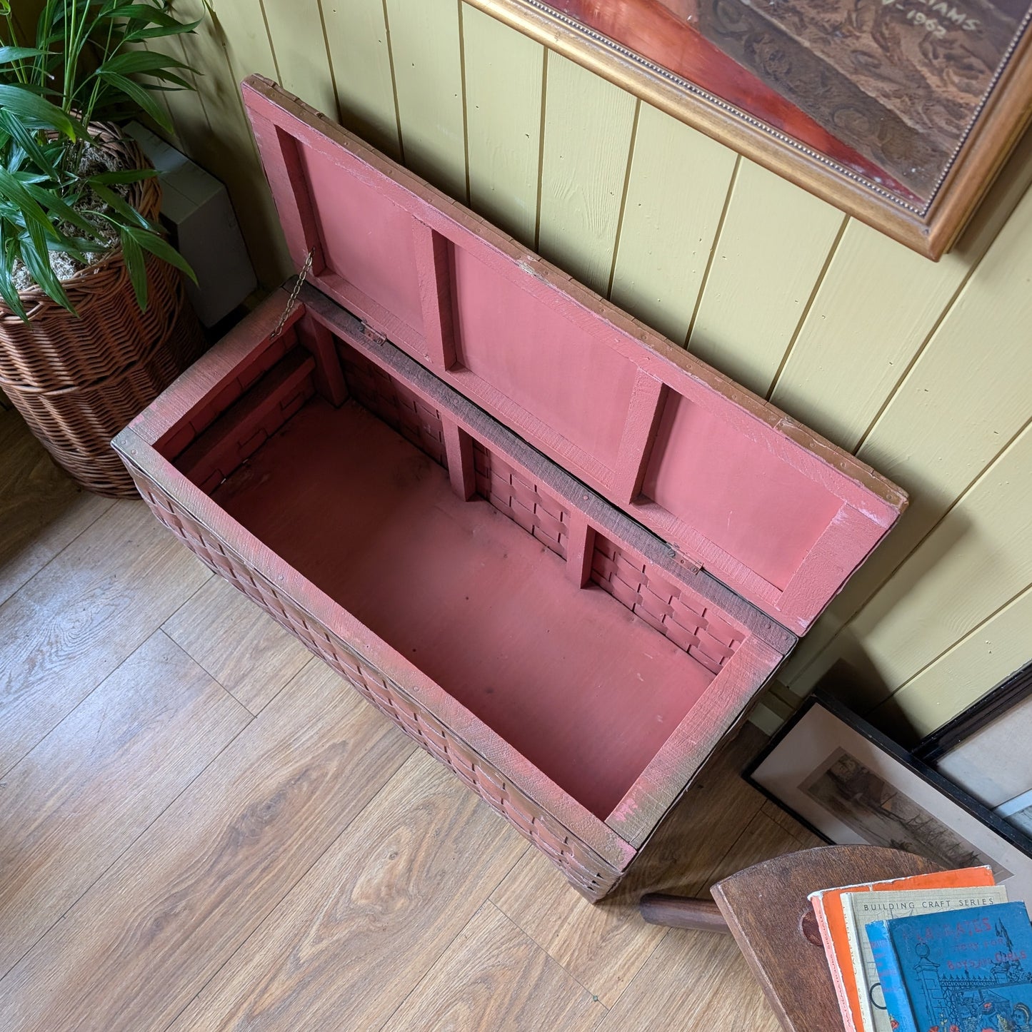 Small Vintage Woven Blanket Box