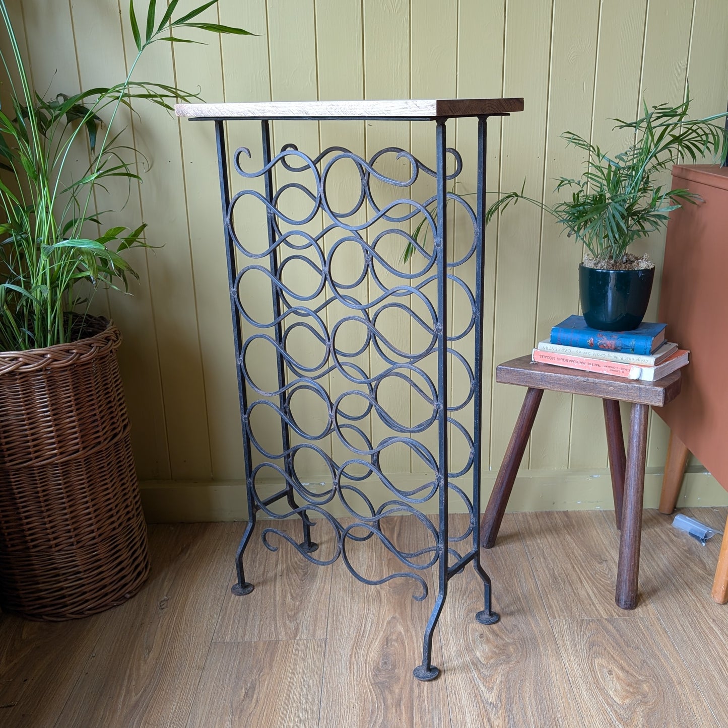 Vintage Wrought Iron Wine Rack