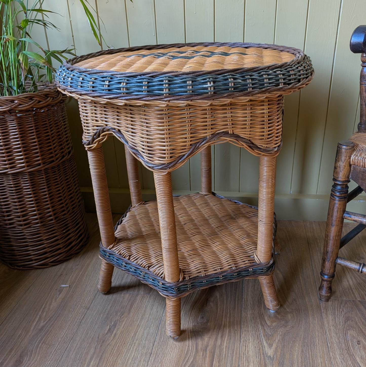 Vintage Wicker Side Table