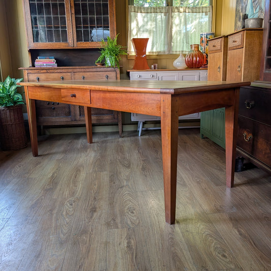 Vintage French Fruitwood Farmhouse Dining Table