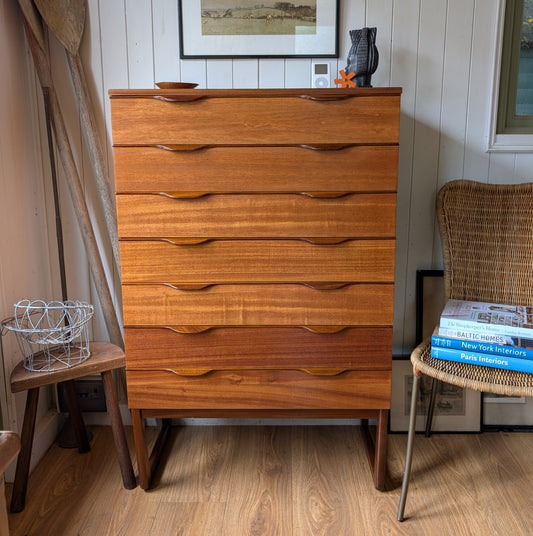 Tall Mid Century Chest of Drawers by Europa
