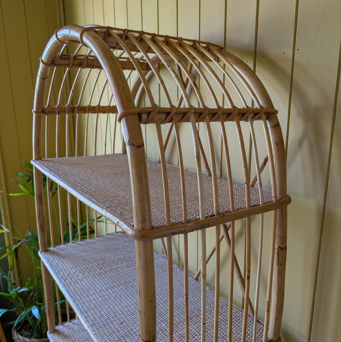 Mid Century Bamboo and Rattan Shelves