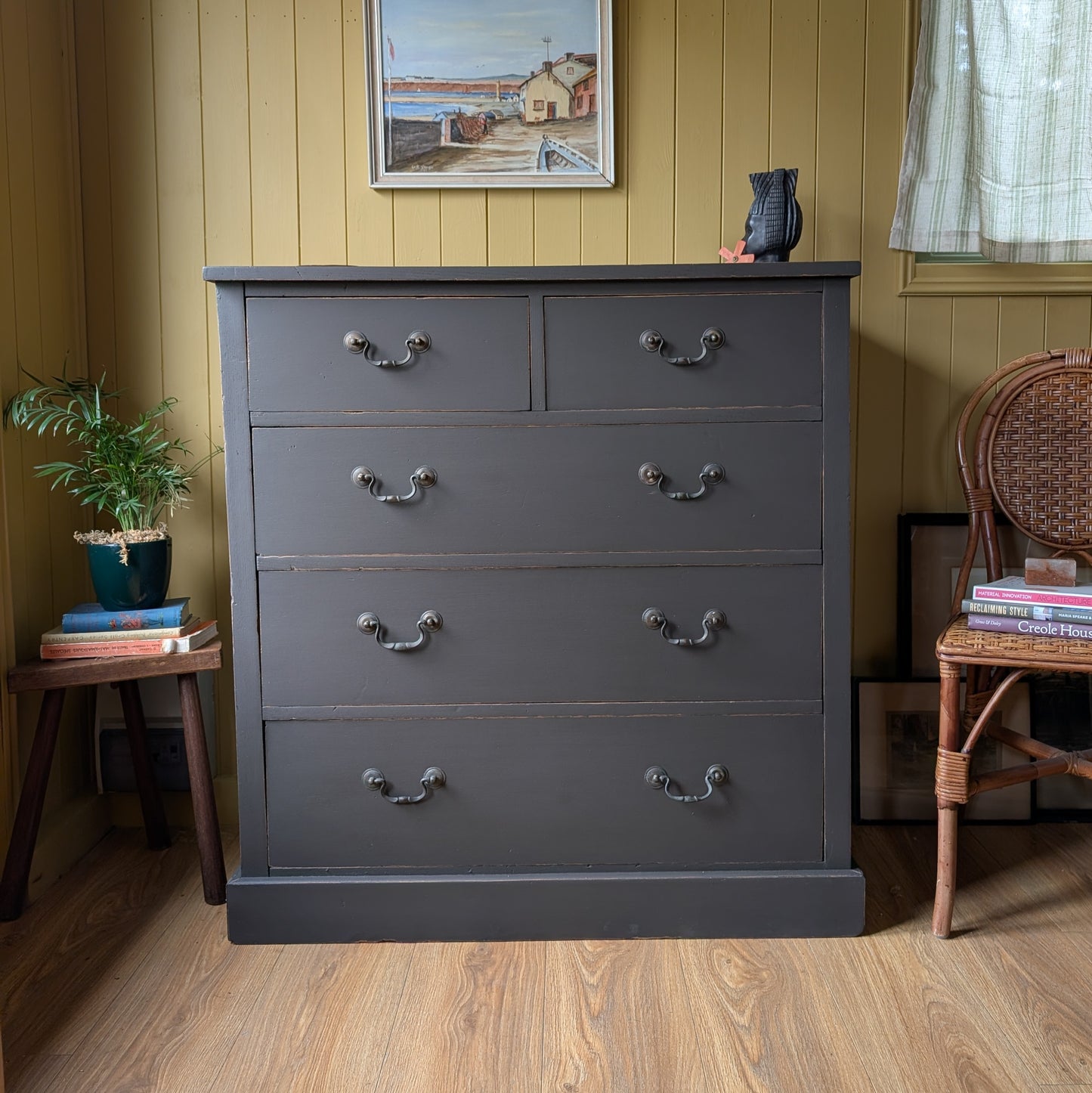 Painted Antique Chest of Drawers.