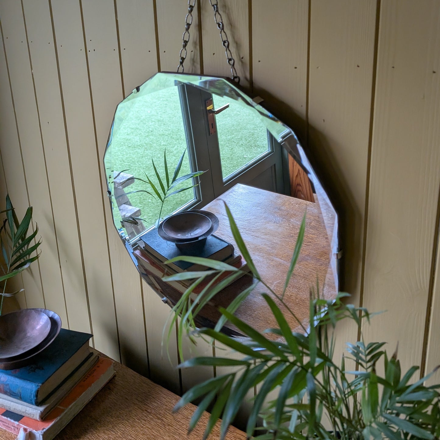 Antique Art Deco Mirror on Chain