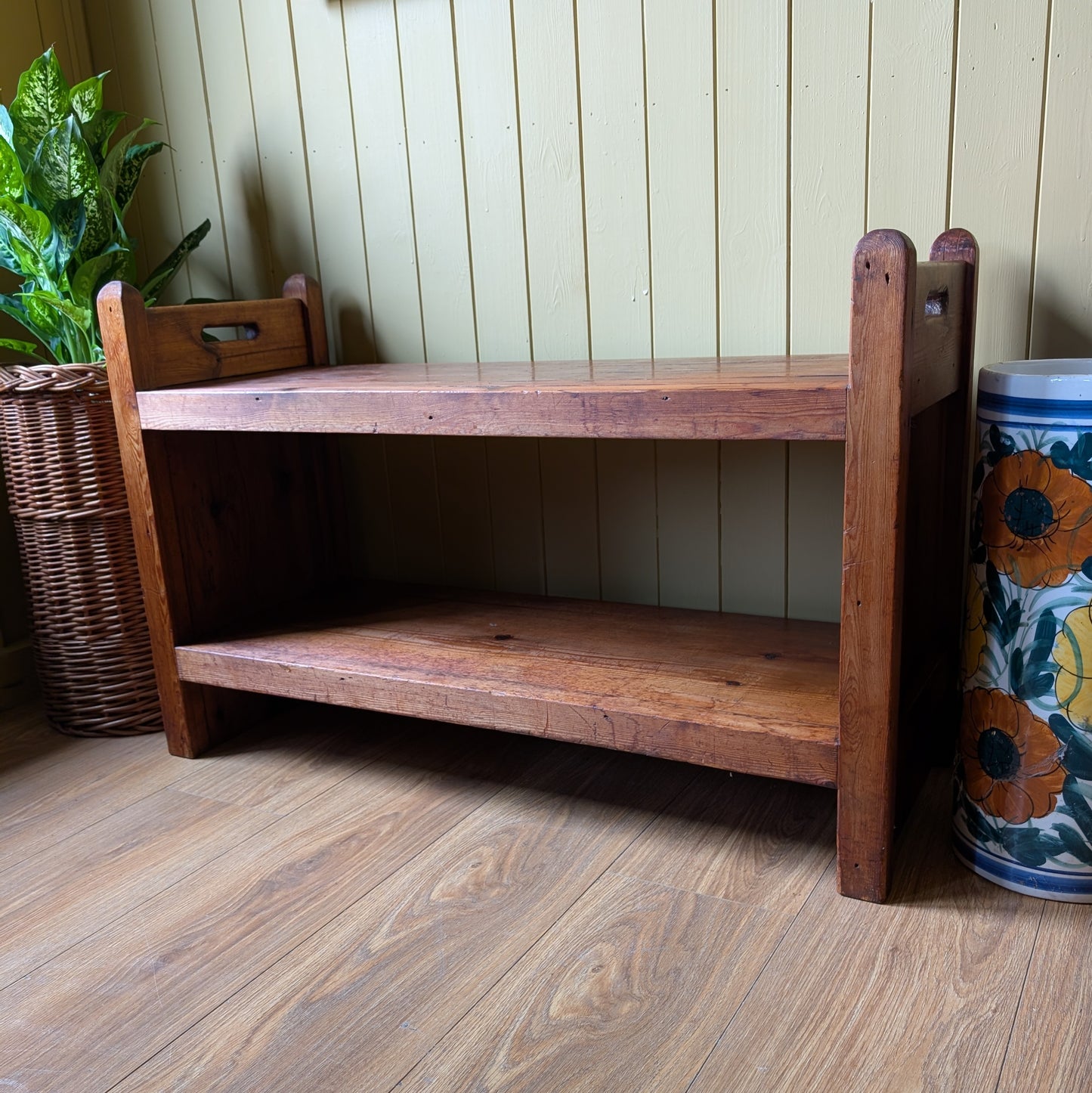 Antique Bench Seat with Shelf