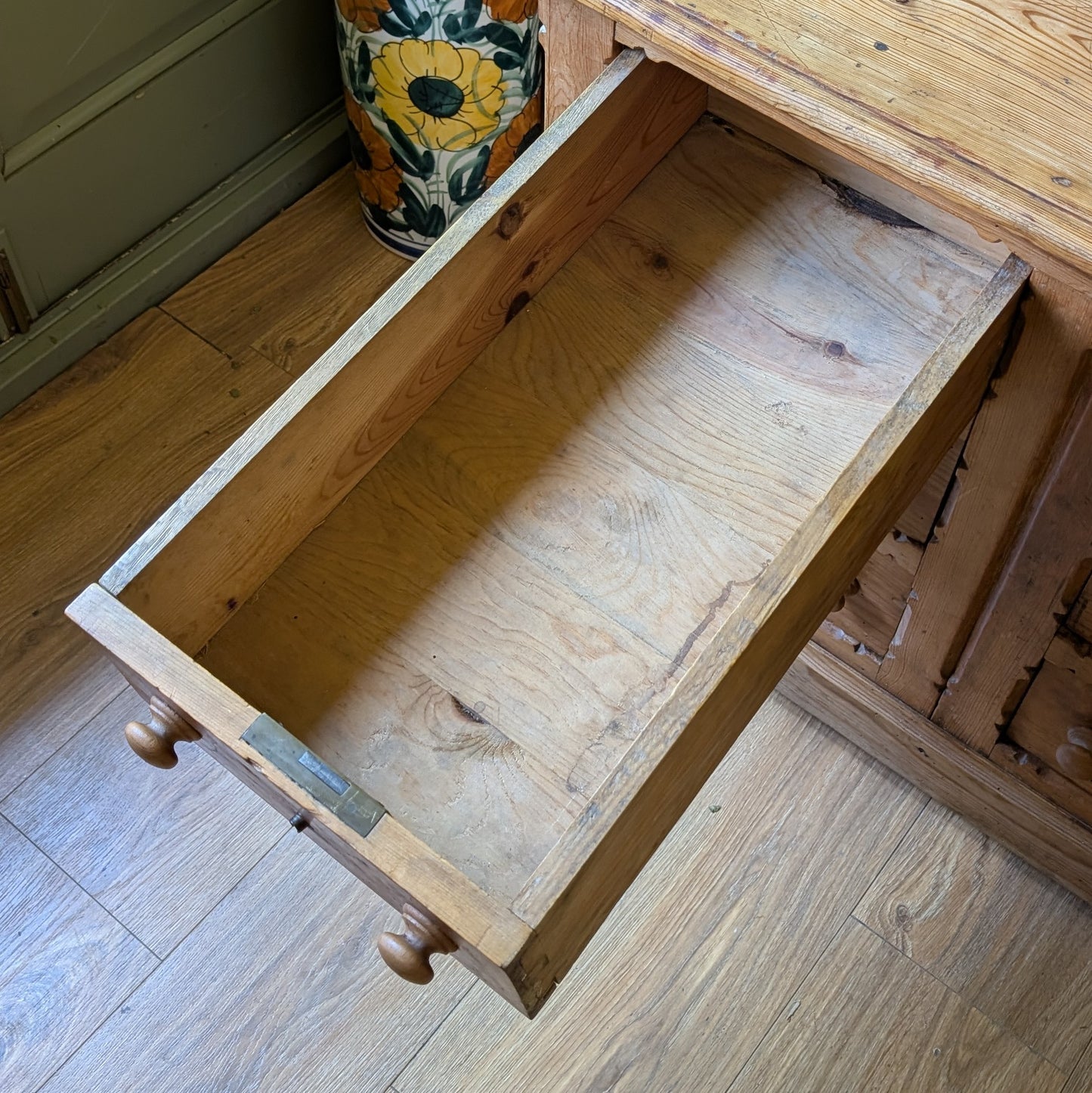 Large Low Antique Bank of Drawers