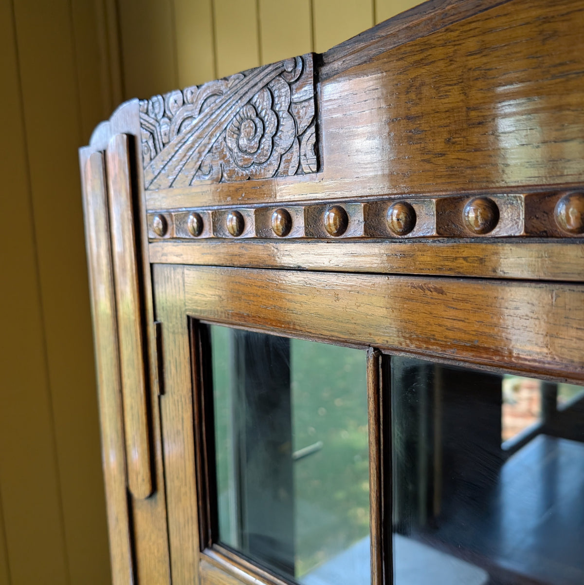 Glazed Art Deco Oak Bookcase