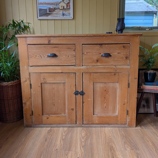 Victorian Pine Cupboard with Drawers