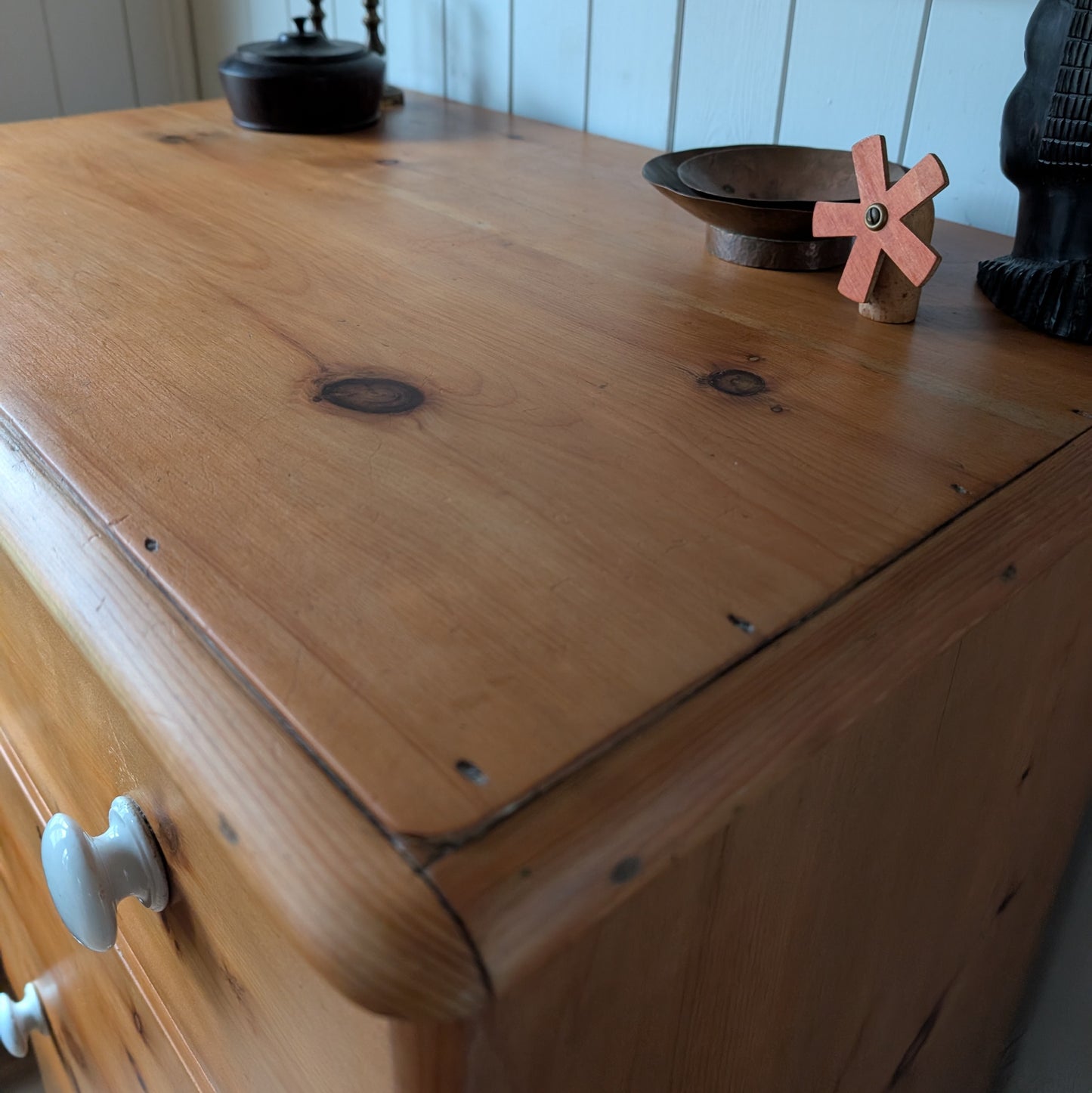Tall Victorian Pine Chest of Drawers