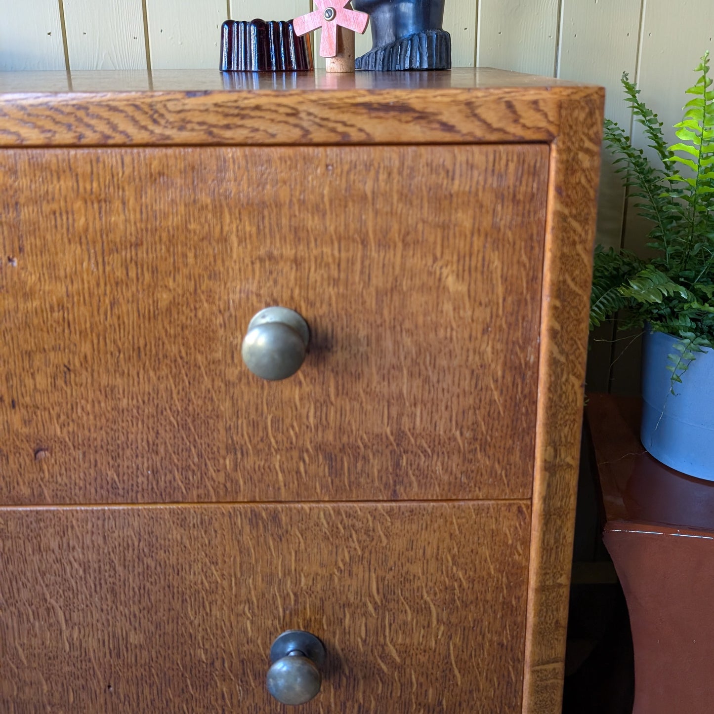 Small 1950s Oak Chest of Drawers