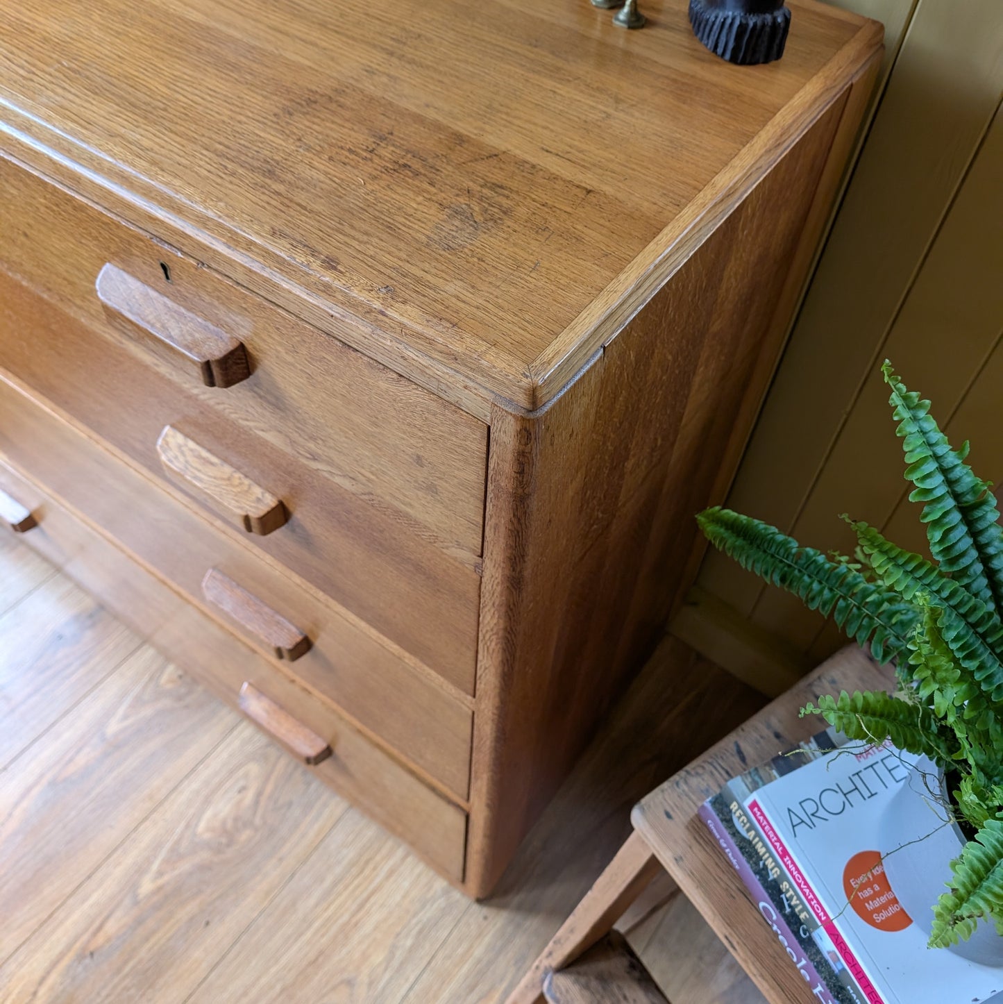 Pair of Vintage Oak Military Chest of Drawers