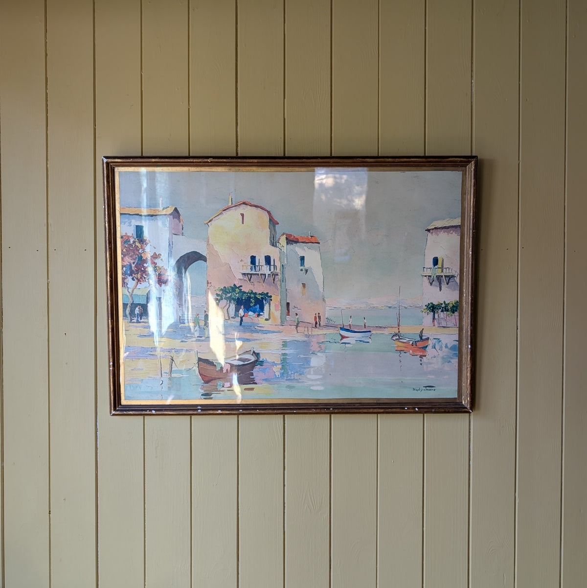 Mid Century Print "Santa Margarita" by C.R. Doyly-John