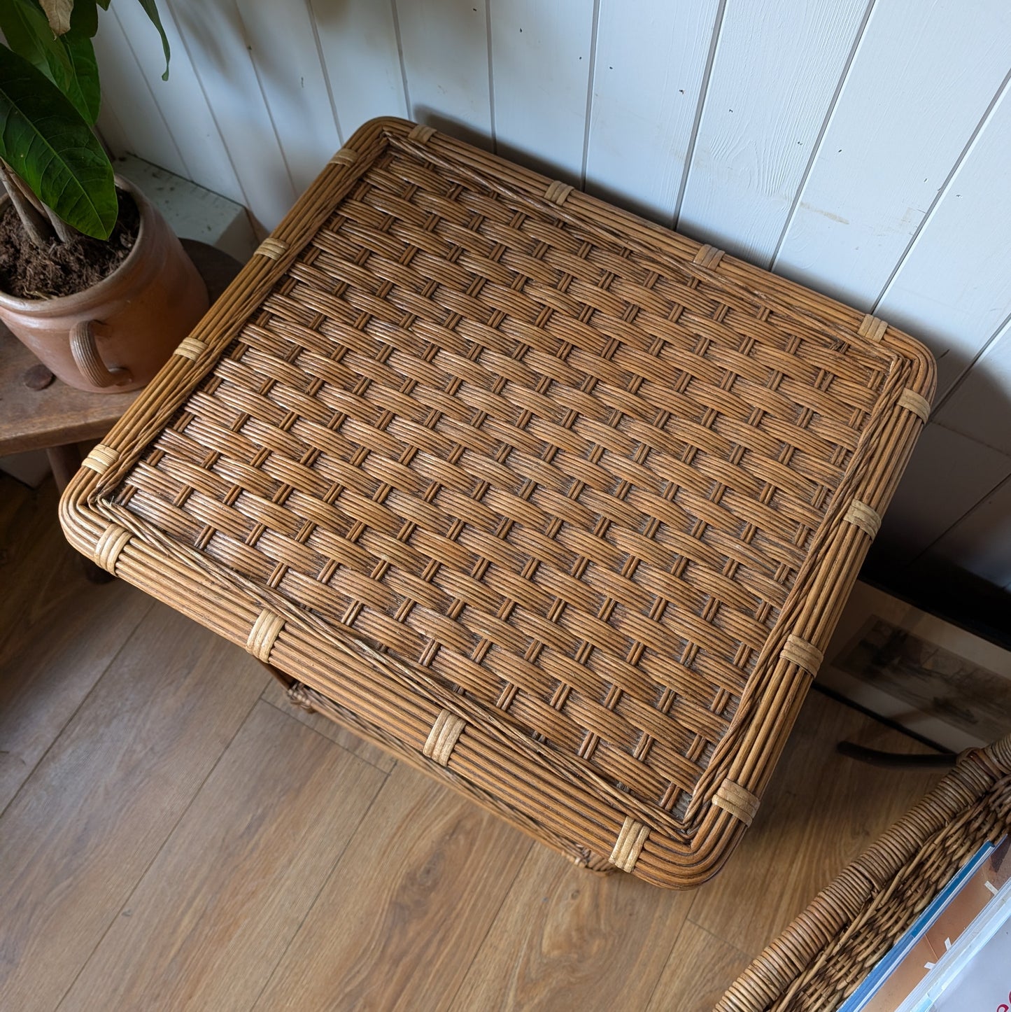 Vintage Wicker Side Table