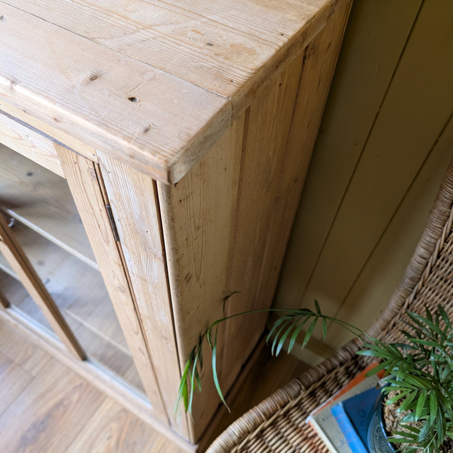 Small Victorian Glazed Pine Cabinet