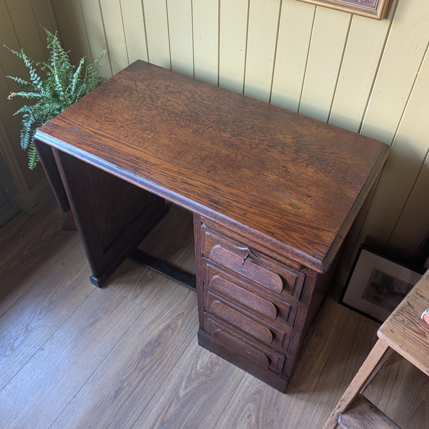 Antique Oak Students Desk