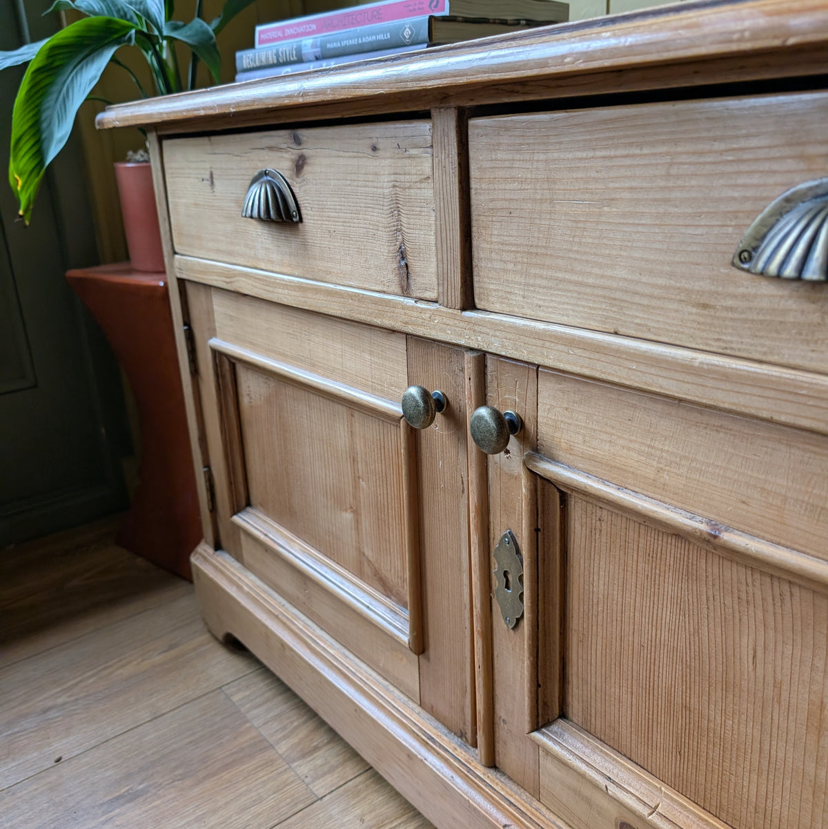 Low Victorian Pine Cupboard