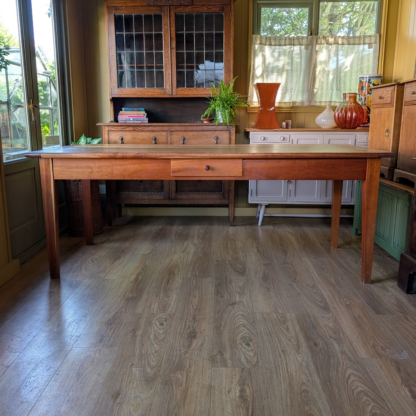 Vintage French Fruitwood Farmhouse Dining Table