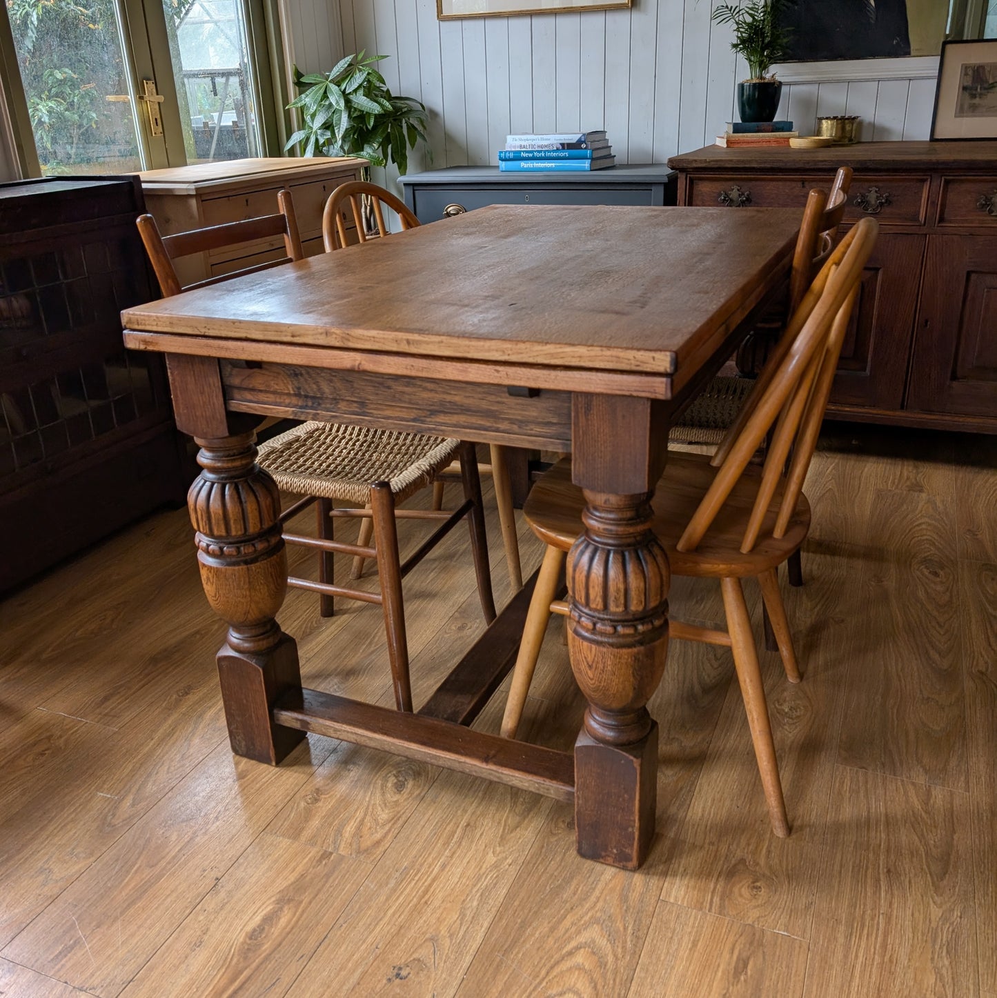 Vintage Oak Draw Leaf Table