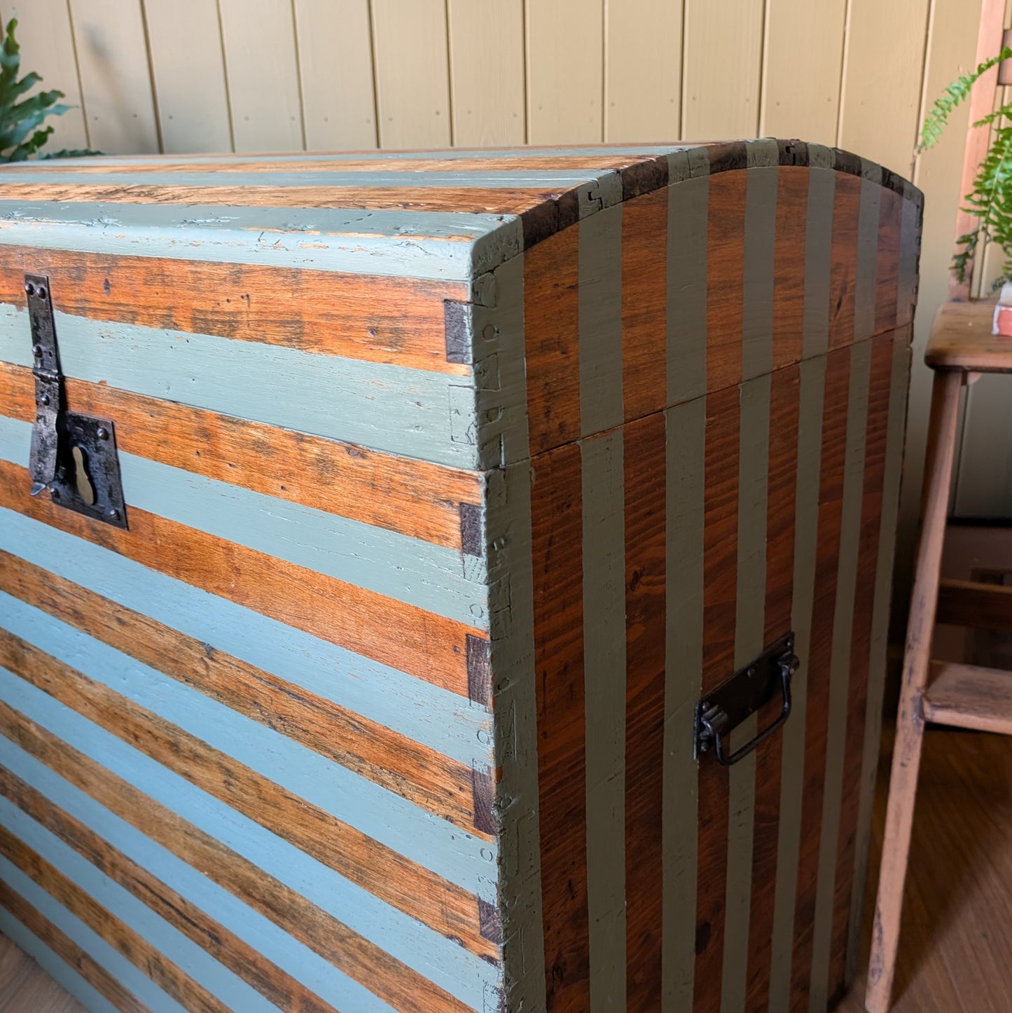 Painted Antique Dome Top Chest