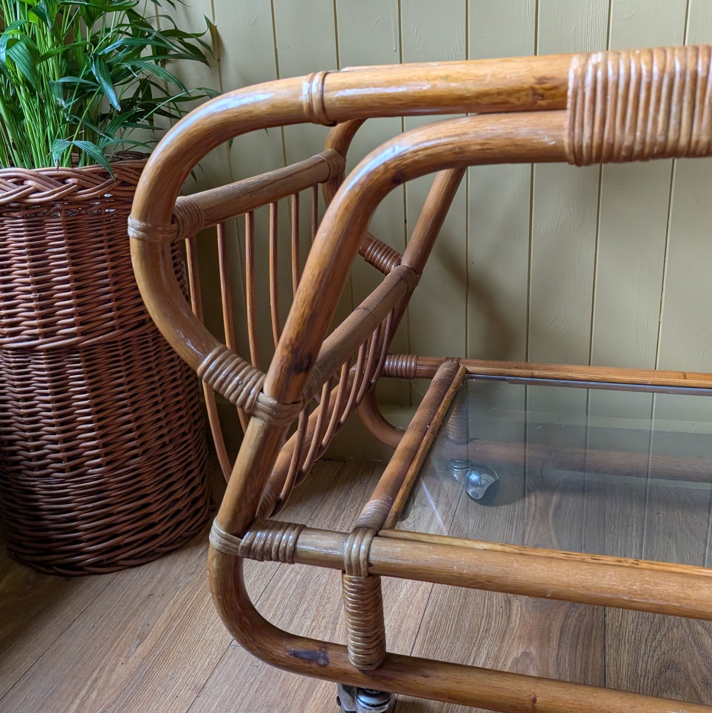 1950s Italian Bamboo Bar Cart